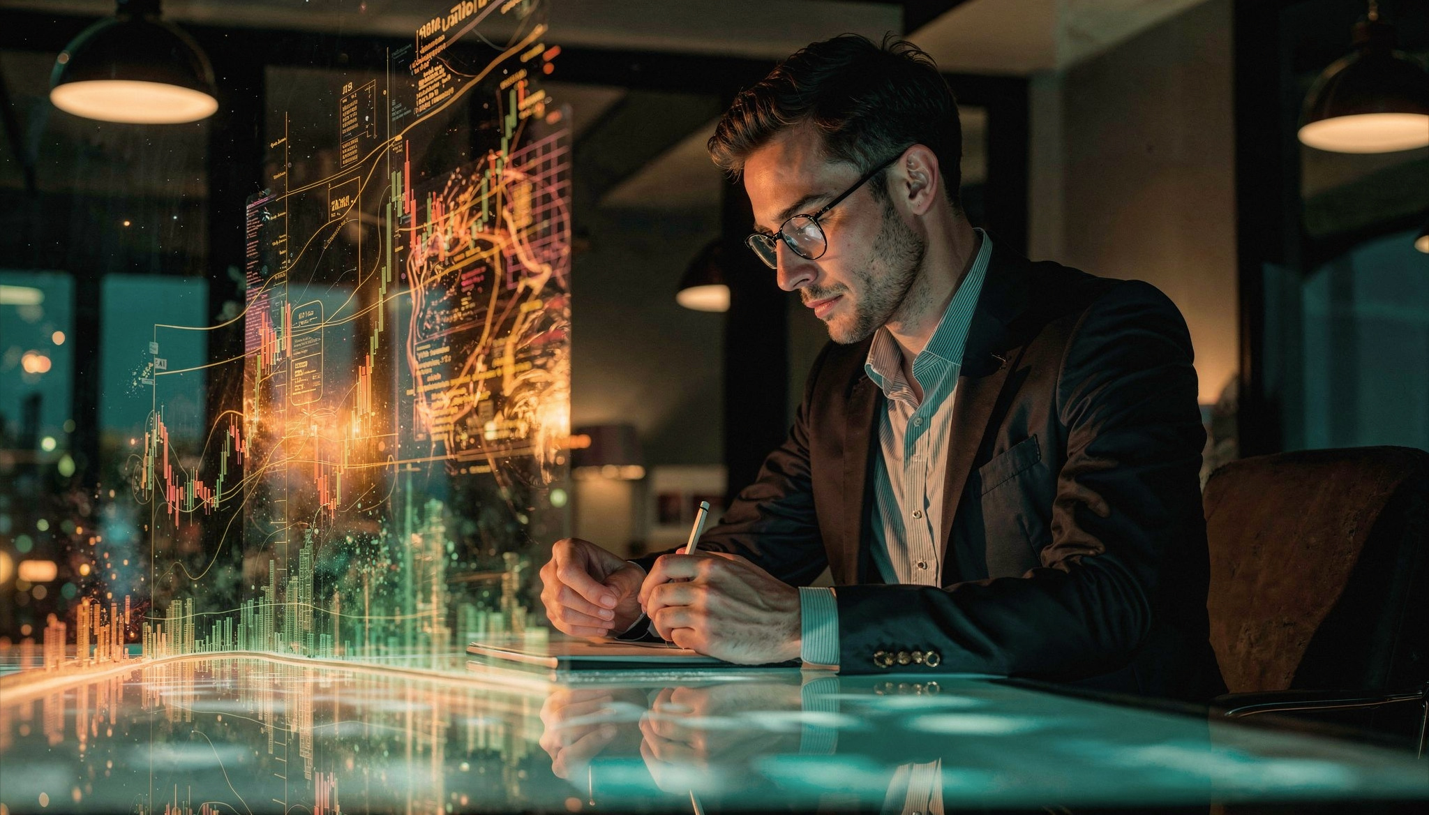 Data points on top of landscape